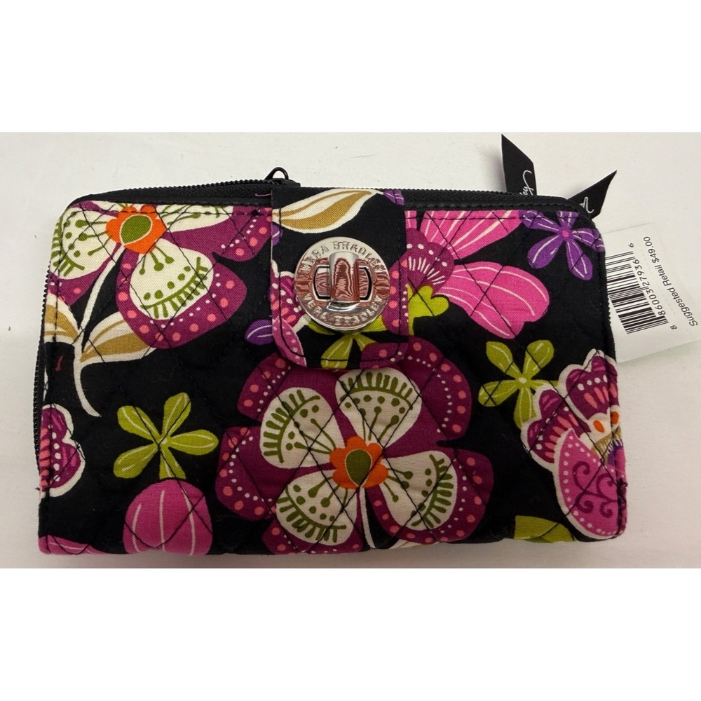 Vera Bradley Pirouette Pink Turnlock Wallet New With Tags FLORAL PINK GORGEOUS!